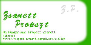 zsanett propszt business card